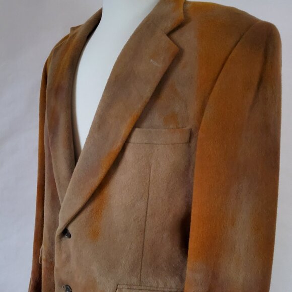 Vintage Camel Wool Jacket Coat Blazer Brown large XL tan camo black gray tie dye - Picture 9 of 16